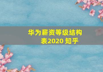 华为薪资等级结构表2020 知乎